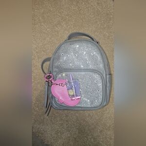 Gray diamond embellished bookbag